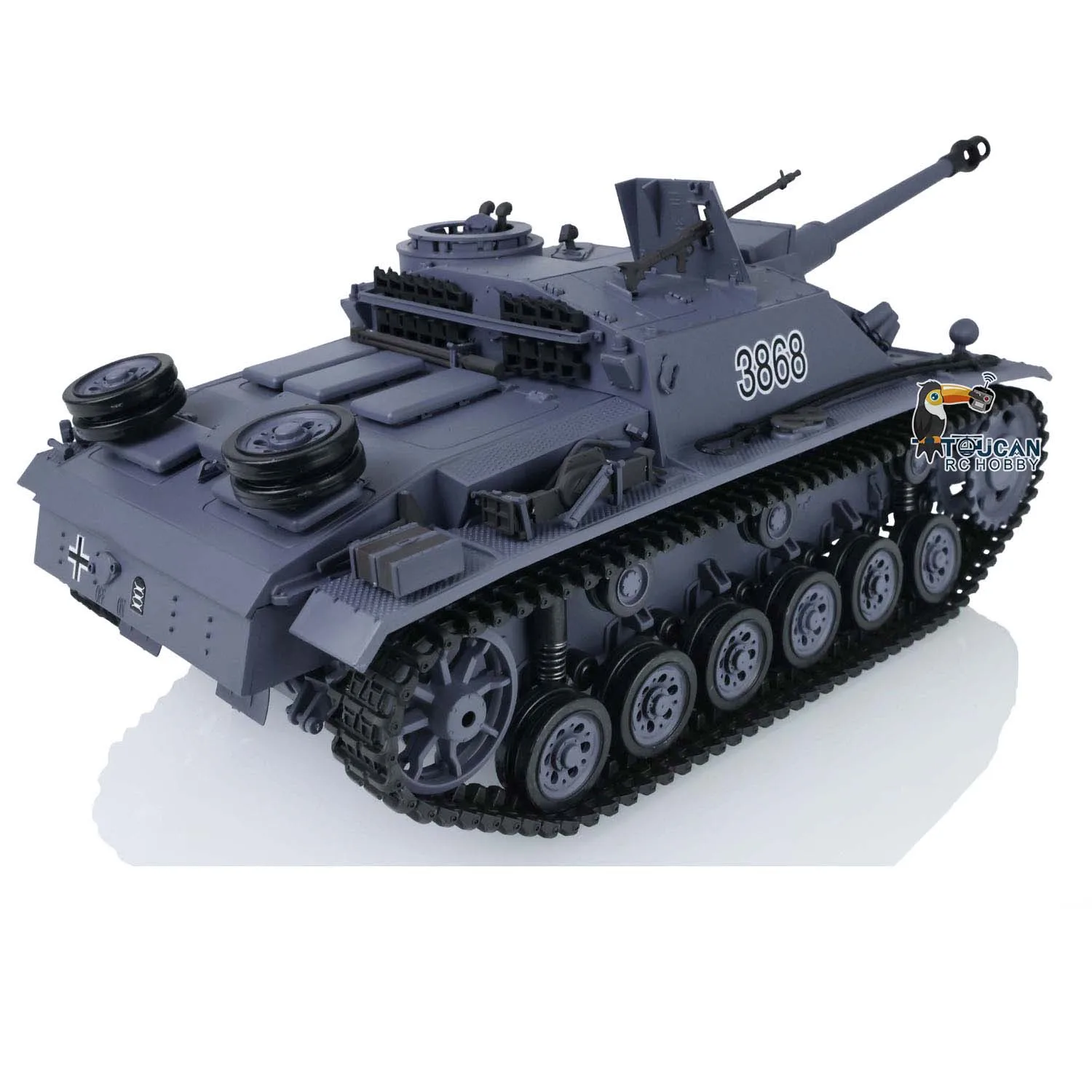 Gift 1/16 Scale 2.4G Heng Long 7.0 Plastic German Stug III RTR RC Army Tank Toucan Outdoor Toys for Boys Model 3868 TH17419-SMT8 4