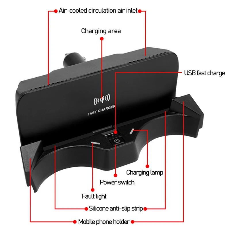 車のワイヤレス充電器bmw X1 X2 F39 F48 F49 15ワット2016 2017 2018 2019 2020 2021 シガーライター中央制御携帯電話 AliExpress