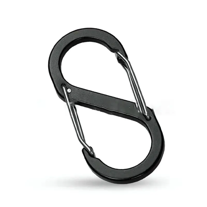 8-shaped Mountain-climbing Buckle Aluminum Alloy Double-end Steel Wire Carabiner Clips 1pc5