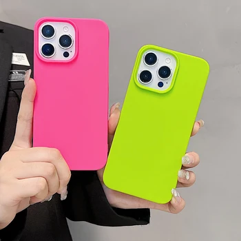 Original Fluorescent Liquid Silicone Case For iPhone 17 Air 16 15 14 13 12 11 Pro Max Plus XS XR X Matte Frameless Cooling Cover 1