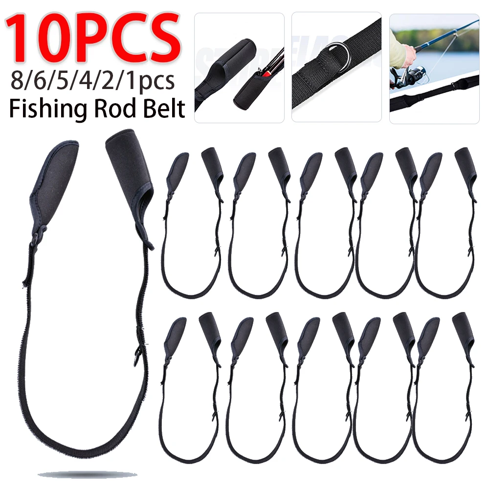 Fishing Rod Tie Pole Tip Cover Strap Fastener Sleeves Fishing Rod Strapping Wrap Pole Protector Outdoor Accessories