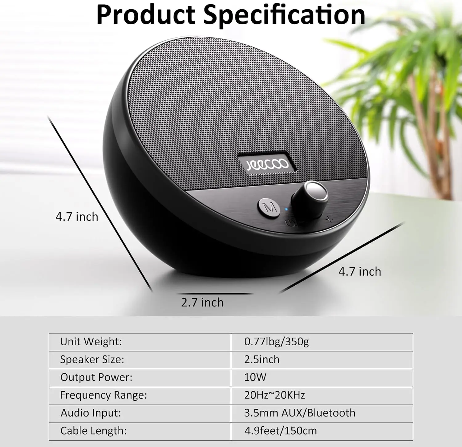 Jeecoo A10 USB Plug N Play – مكبر صوت وميكروفون US...