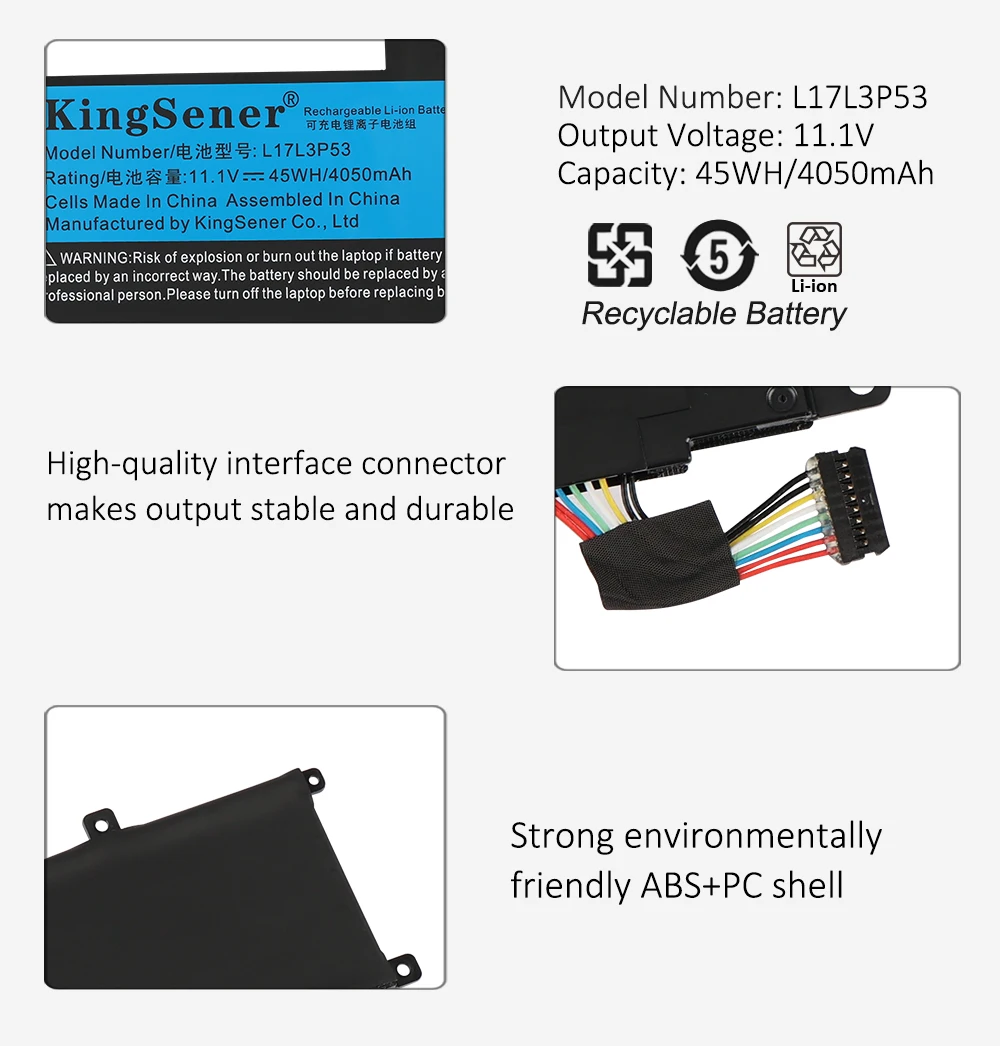 Kingsener L17l3p53 L17m3p55 L17c3p53 Bateria para Lenovo Thinkpad s2 Yoga L380 L390 Thinkpad s2 2023 Series 01av481 01av483 - Imagem 4