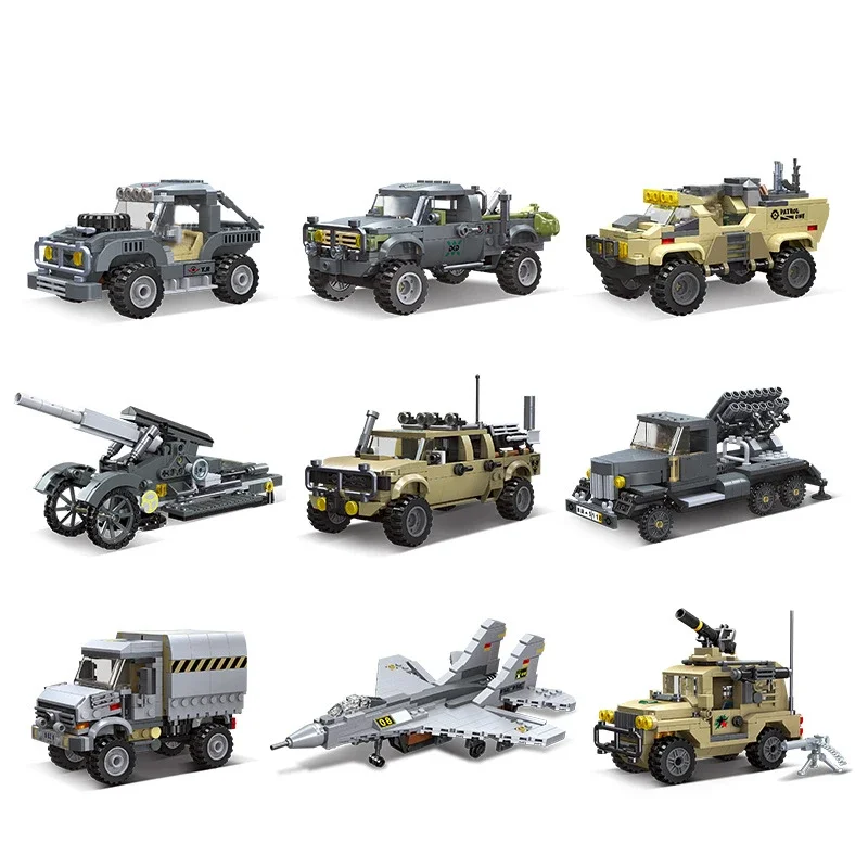 

WW2 Military Series Armored Vehicle Artillery Fighter Classic Collection Model Building Blocks Bricks Toys Gifts