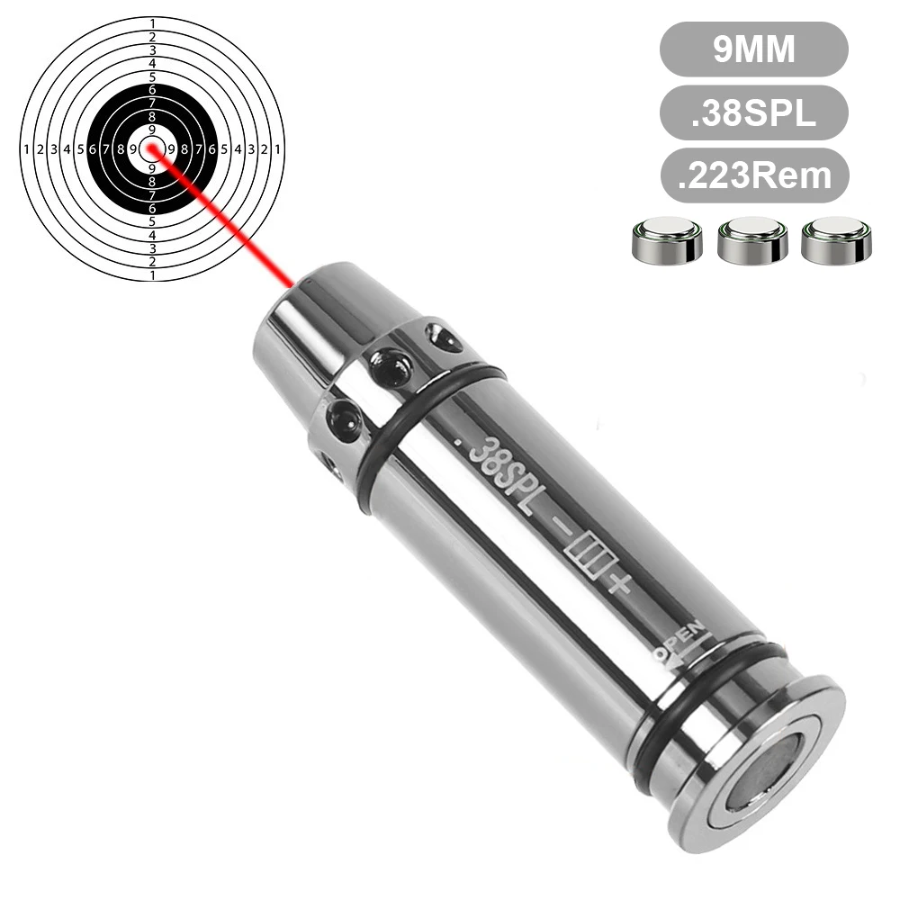 9MM223Rem38SPLTrainingBulletTacticalRedDotLaserCartridgefor