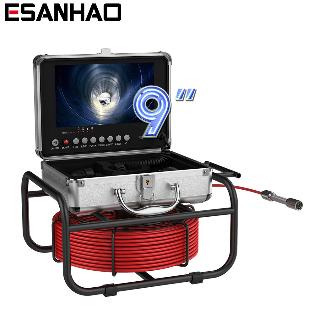DVR-Recording-Pipe-Inspection-Camera-9-Monitor-Borescope-IP68-17MM ...