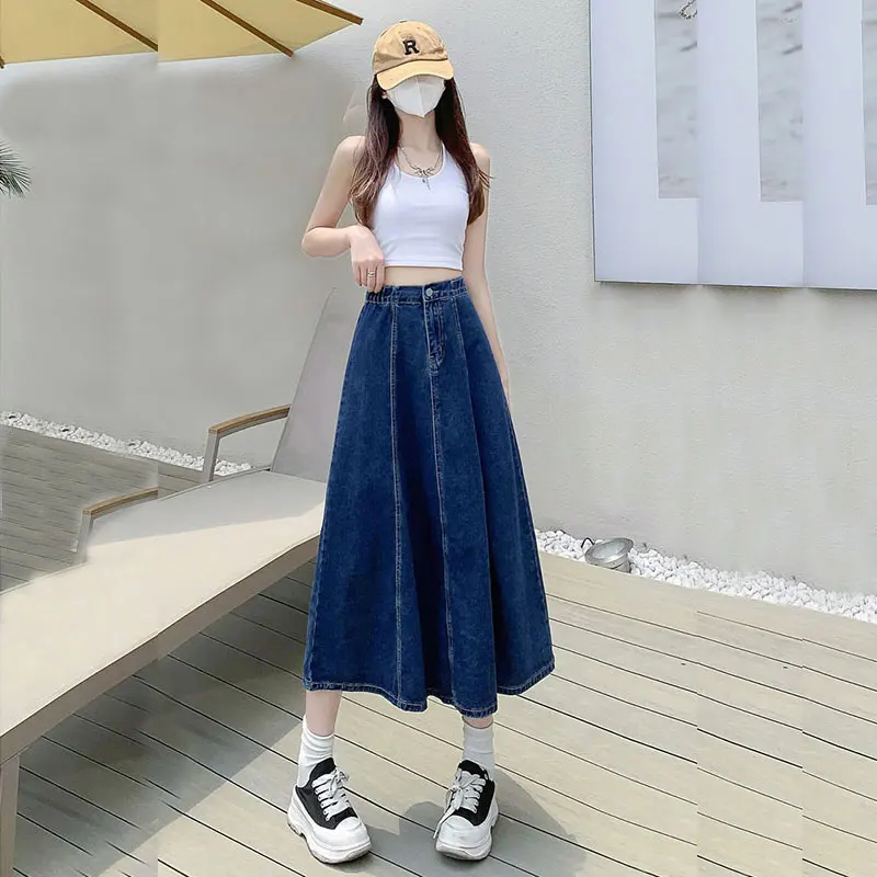 

Юбка Coigarsam женская с воланом, офисная короткая юбка с эластичным поясом, на молнии, темно-синяя, весна 2024