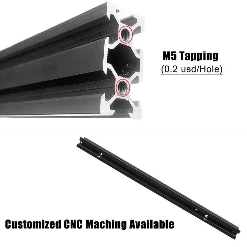 Aluminum Profile 2Pcs Openbuilds V-Slot Aluminum Profile 100mm-550mm 20x20mm for CNC 3D Printer Parts