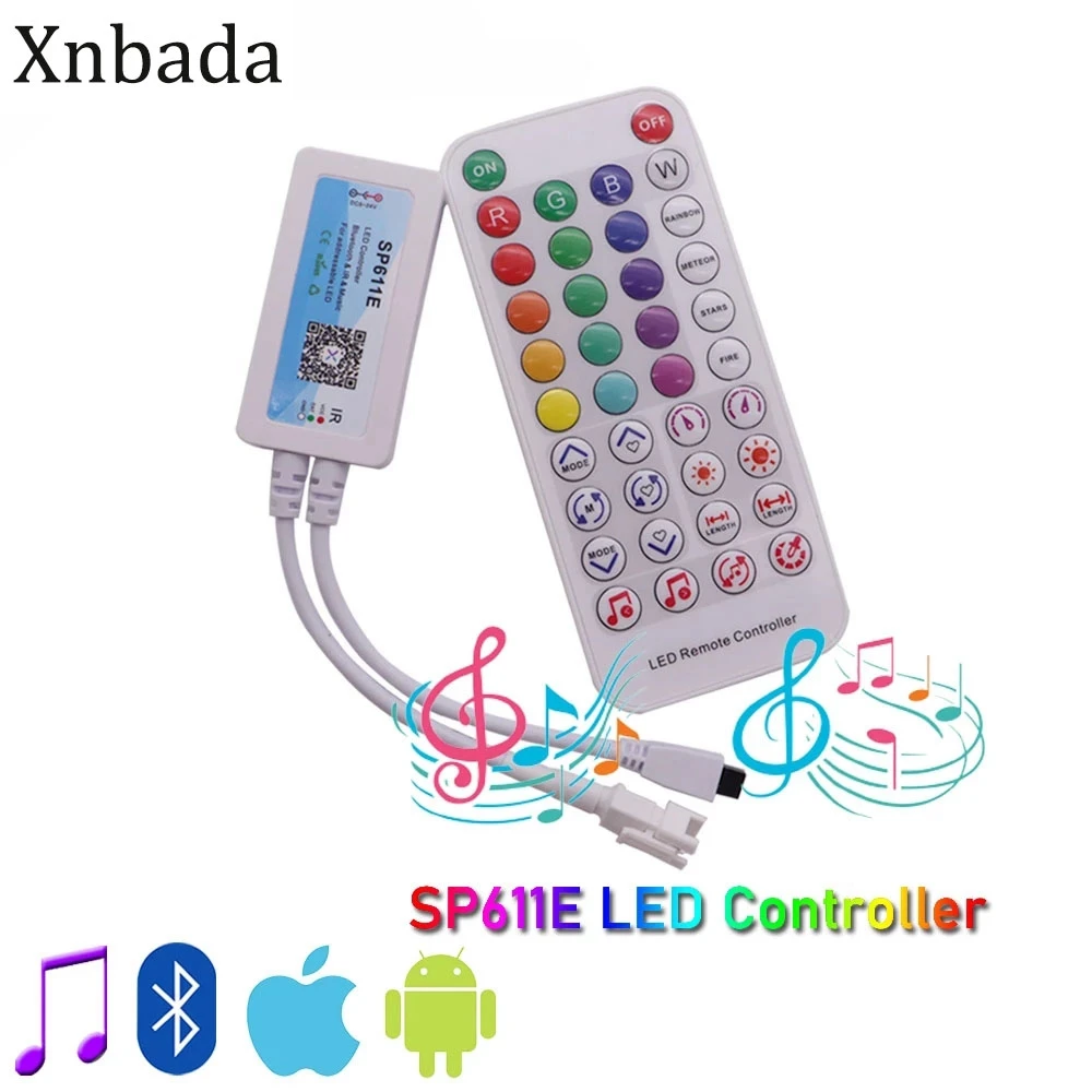 Led Controller Sp611E Bluetooth Musica App Ifor Addressindirizzabile Striscia Luminosa Led Ir38 Keysdc5V-24V
