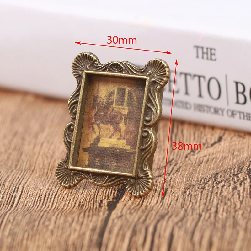 Furniture Toys 1:12 Dollhouse Picture Frame Miniature European Vintage Photo Frame for Dollhouse Accessories Cute 3