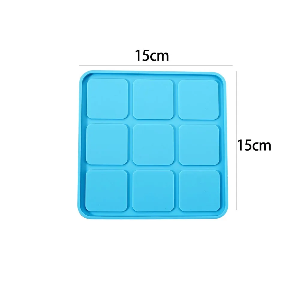 Compact Tic Tac Toe Silicone Casting Mold for DIY Resin Crafts and Jewelry Making