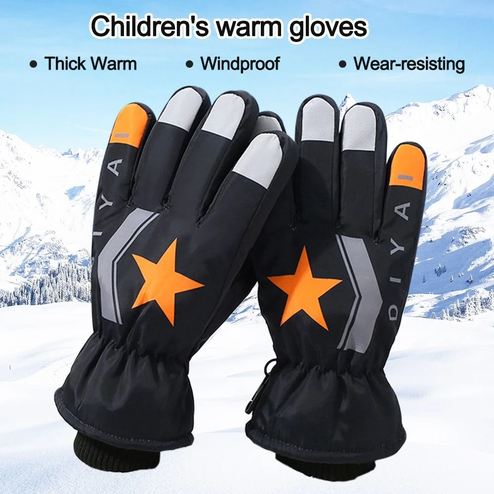 Meerdere wit Vlot 8 14 Jaar Oude Kinderen Ski Handschoenen Ster Print Wanten Antislip  Waterdicht Winddicht Outdoor Sneeuw Snowboard Handschoenen voor Kinderen| |  - AliExpress