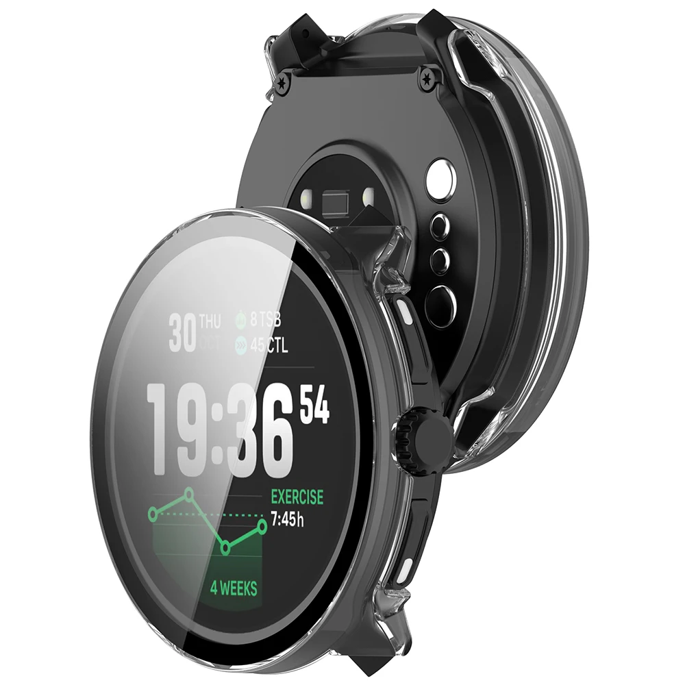 Durable PC Protective Case with Tempered Film - Anti-Drop Hard Bumper Shell Smartwatch Cover