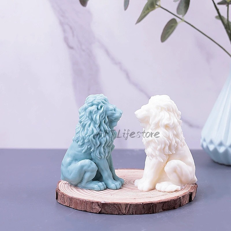Moule à Bougie En Silicone Lion Mignon, 1 Pièce, Savon Fait à La Main, Plâtre D'aromathérapie, Kit De Fabrication De Résine, Bricolage