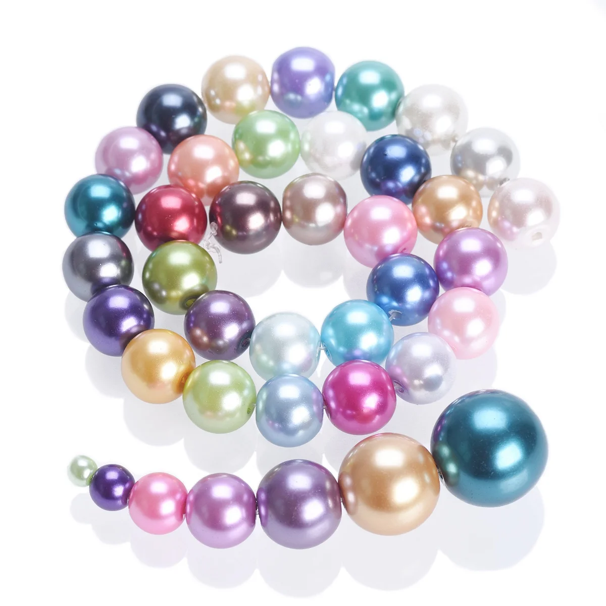 Wholesale Lot Colors Round Pearl Coated Glass 4mm 6mm 8mm 10mm 12mm 14mm 16mm Loose Spacer Beads for Jewelry Making DIY Crafts apdgg 5 pcs 16mm cubic zirconia pave jewelry findings cz ball clasps magnet for pearl necklace making diy craft accessories