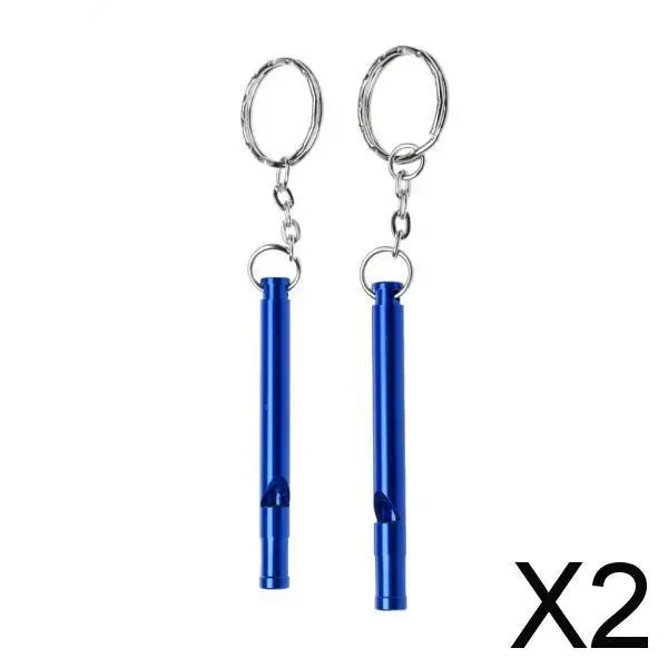 2x 2pcs Survival Emergency Whistle with Key Outdoor Camping Hiking Climbing