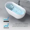 65 inch Acrylic Freestanding Bathtub Double Ended Free Standing Tub Soaking Tub with Integrated Slotted Overflow Glossy White 6