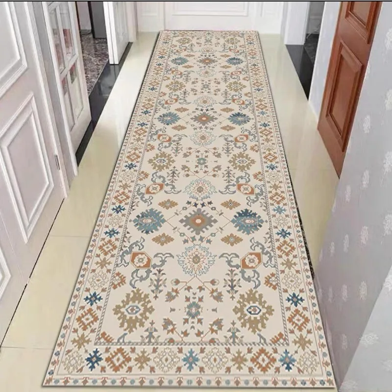 European Style Household Corridor Carpet Runner Stairs Decoratin Home Aisle Hallway Long Rug Bedside Non-slip Mat Customizable