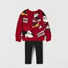 Zra Kids Girls Brand Designer Clothes For Baby Girl Long Sleeve T Shirt +legging Suit Cloths Casual Red New Year Outfit Toddler 1