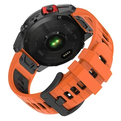 Premium Silicone QuickFit Strap for Garmin Watches - 22mm and 26mm Options Available (Orange Black)