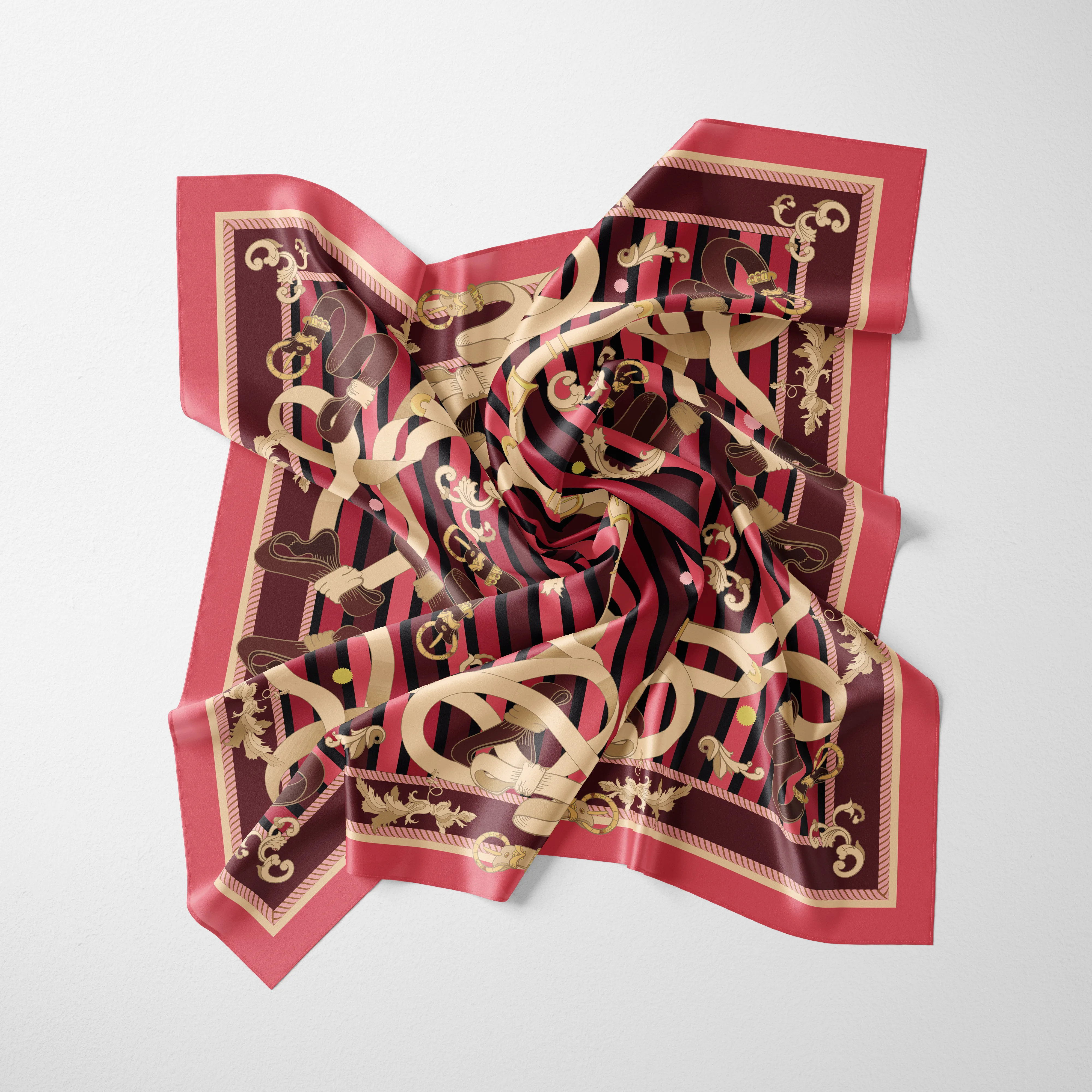 2025 Fashion Silk Satin Hair Scarf Women Handkerchief Printed Female Square Head Bandana Small Neck Muffler Hijab Lady Girl 6
