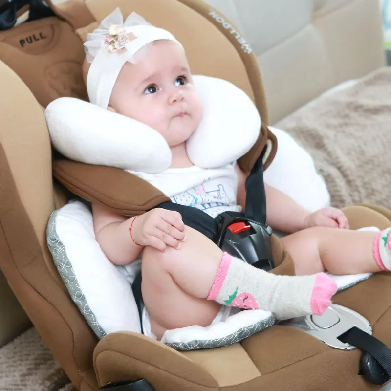 Cojín portátil para silla de coche, almohada de apoyo para la cabeza y el cuerpo de algodón suave grueso, accesorios recién nacidos - Madre y niños