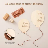 Baby Wooden Balloon Milestone 1-12 Month Card Toddler Commemorativenir Toys Newborn Photography Accessories Props Birthing Gifts 4