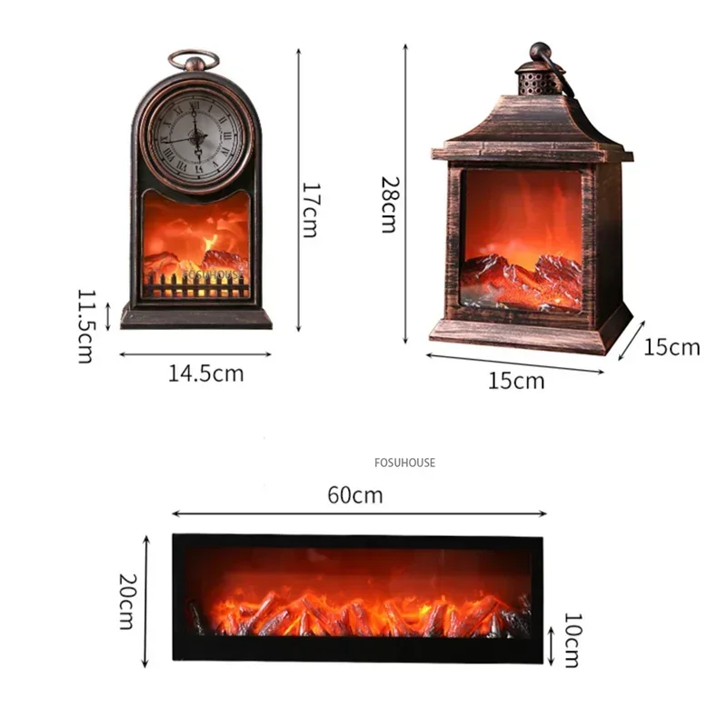 Simulation Electric Fireplace LED Flame Lamp Fake Fireplace Christmas Props Living Room Bedroom Study Room Decoration Light M L
