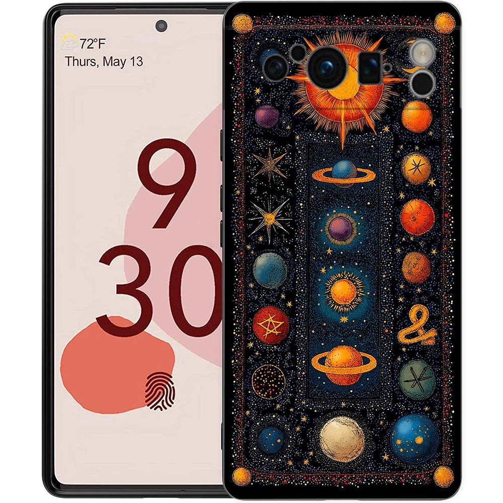 Sun Moon Stars Shockproof TPU Phone Case Cover - Soft Protective Shell s Coque