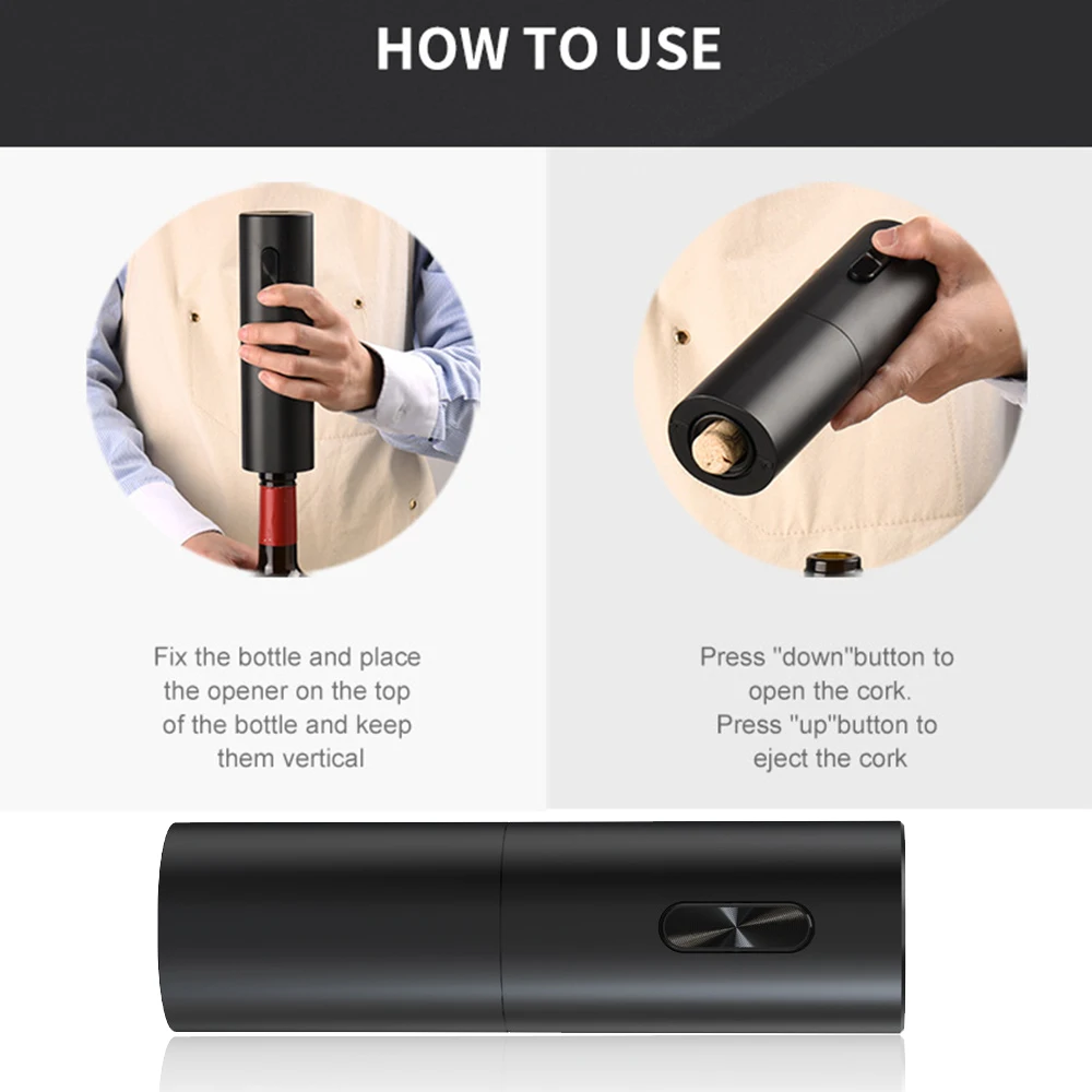 Electric Bottle Opener Automatic Wine Opener with Decanter Wine Pouring Aerator Wine Alcohol Reservoir Portable Kitchen Tools