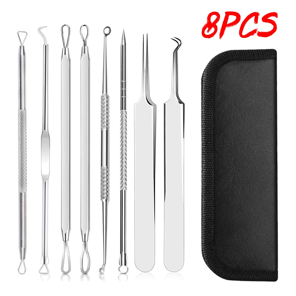 8x BLACKHEAD REMOVER TOOL SPOT ACNE PIMPLE COMEDONE EXTRACTOR KIT COMEDON POPPER