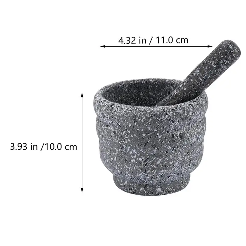 1Set Granite Pestle Spice Crusher Garlic Bowl Kitchen Mills Household Tool Medicine Grinder Practical Dining Bar