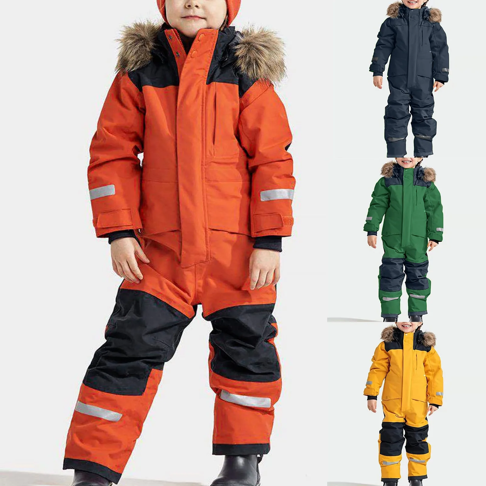 amropi Baby meisjes sneeuwpak met capuchon rompertje gewatteerde dons winter warme overall voor 0-5 jaar, goud, 2-3 Jahre