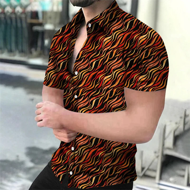 thumbnail image 1 of Camisa con estampado de leopardo para hombre, camisas casuales con botones, ropa de calle sexy de manga corta, camisas vintage de mano corta, verano 2024, 1 of 5