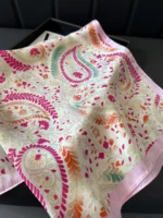 2024 Luxury Silk Shawl Square Scarf for Women Satin Hijab Fashion Wraps Neckerchief Female Hair Bands Ribbon Headband Bandana 6