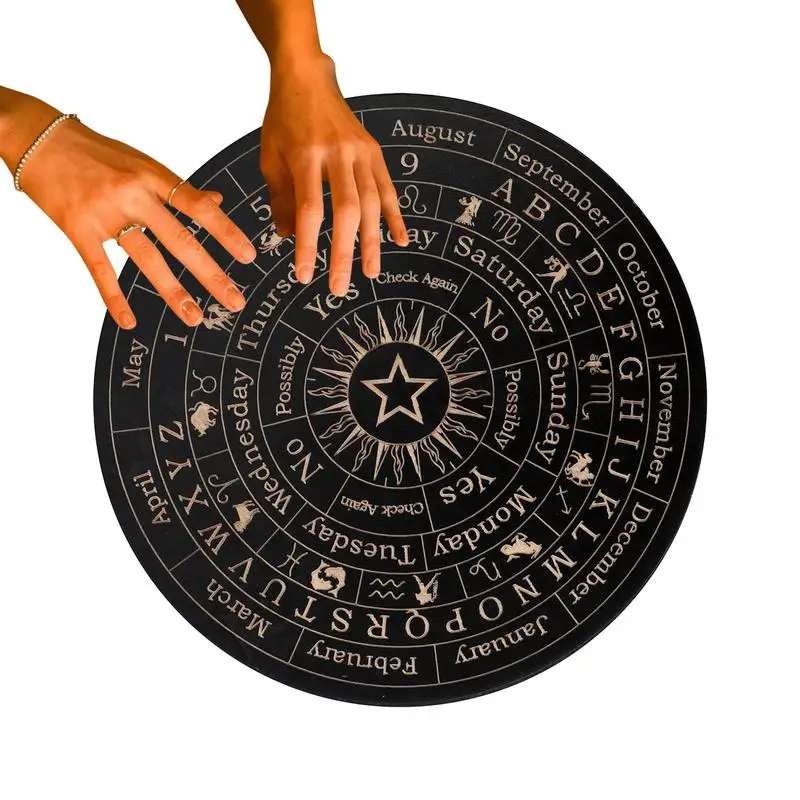 

Pendulum Mat Divination Wooden Communication Board Ouija Spirit Board Game Decision Making Pendulum Board For Witch Altar
