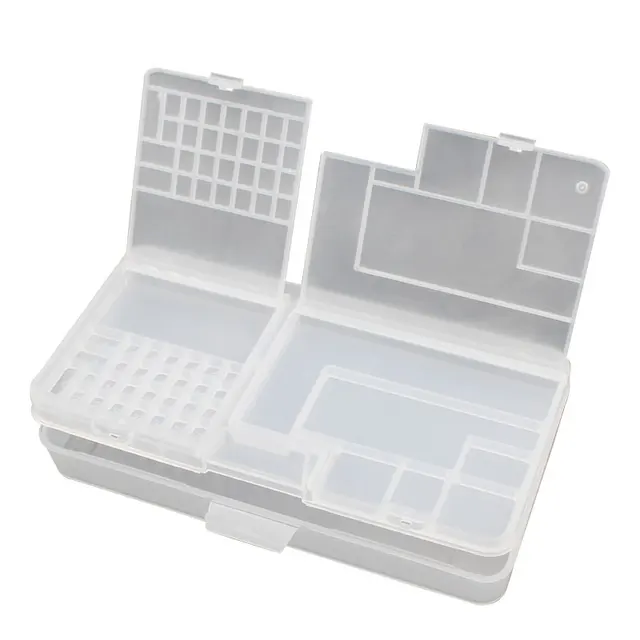 Boîte de rangement en plastique transparent pour petits accessoires à vis, composants électroniques, grille de classification des outils 6