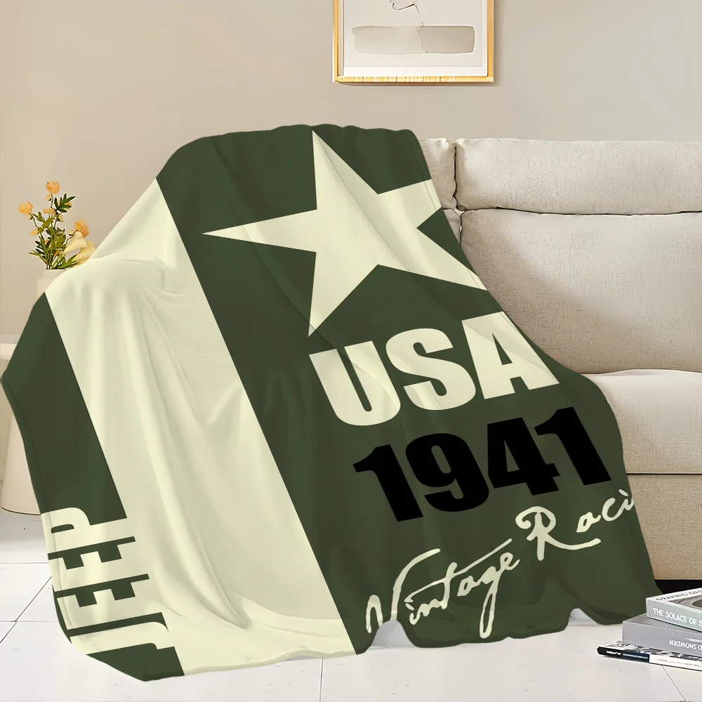 Fashion Racing Cras J-Jeep Blanket Skin friendly comfort warm soft plush blanket suitable sofa living room office bedroom 4