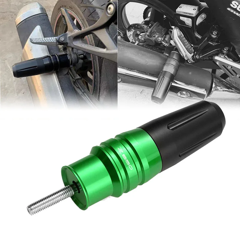 Offerte Calde Per Kawasaki Z 650 Z650 Moto Cnc Frame Crash Pad Cursori Di Scarico Crash Protector Con Logo