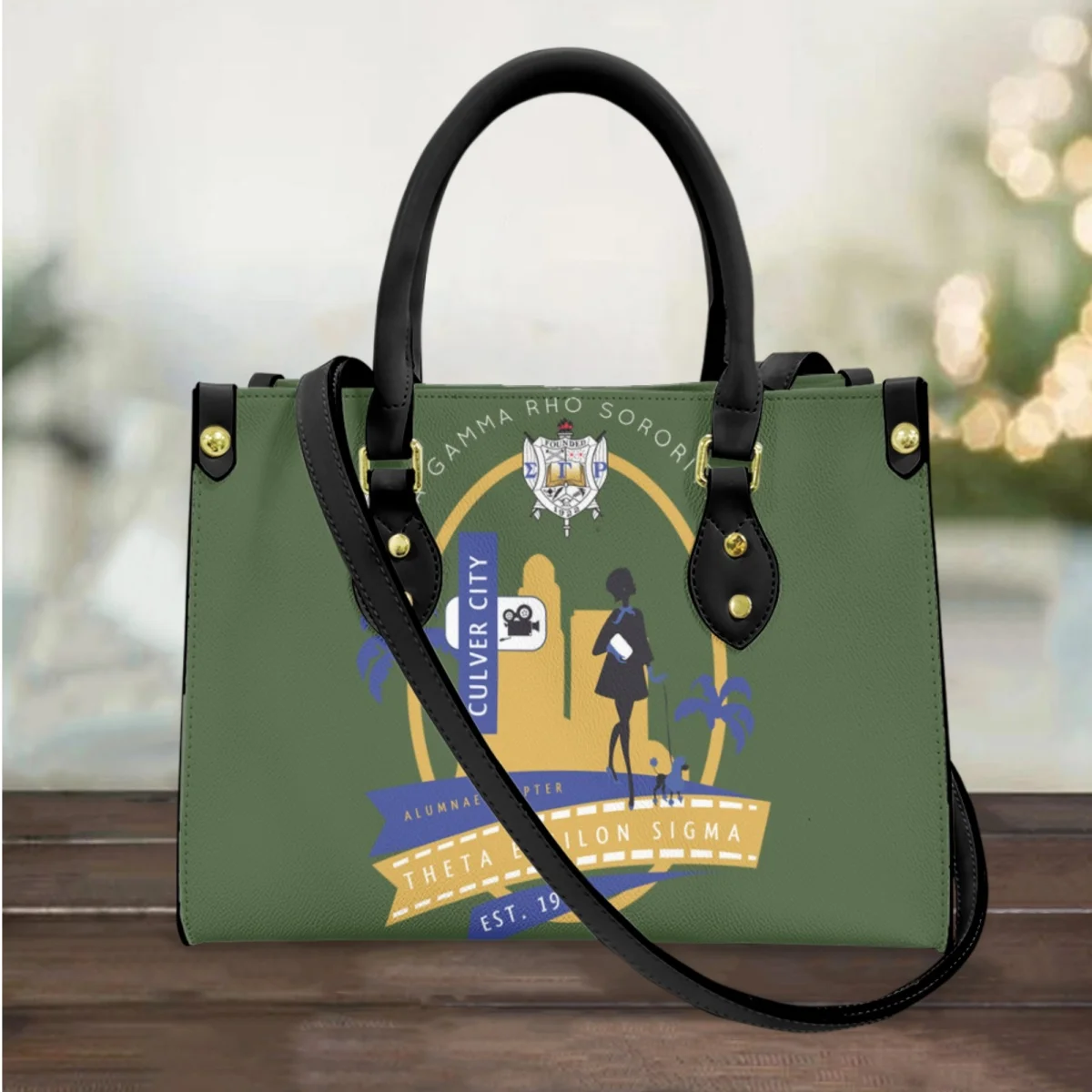 

Женская Роскошная сумка Sigma Gamma Rho с рисунком, женская модная сумка большой емкости, Женский винтажный клатч