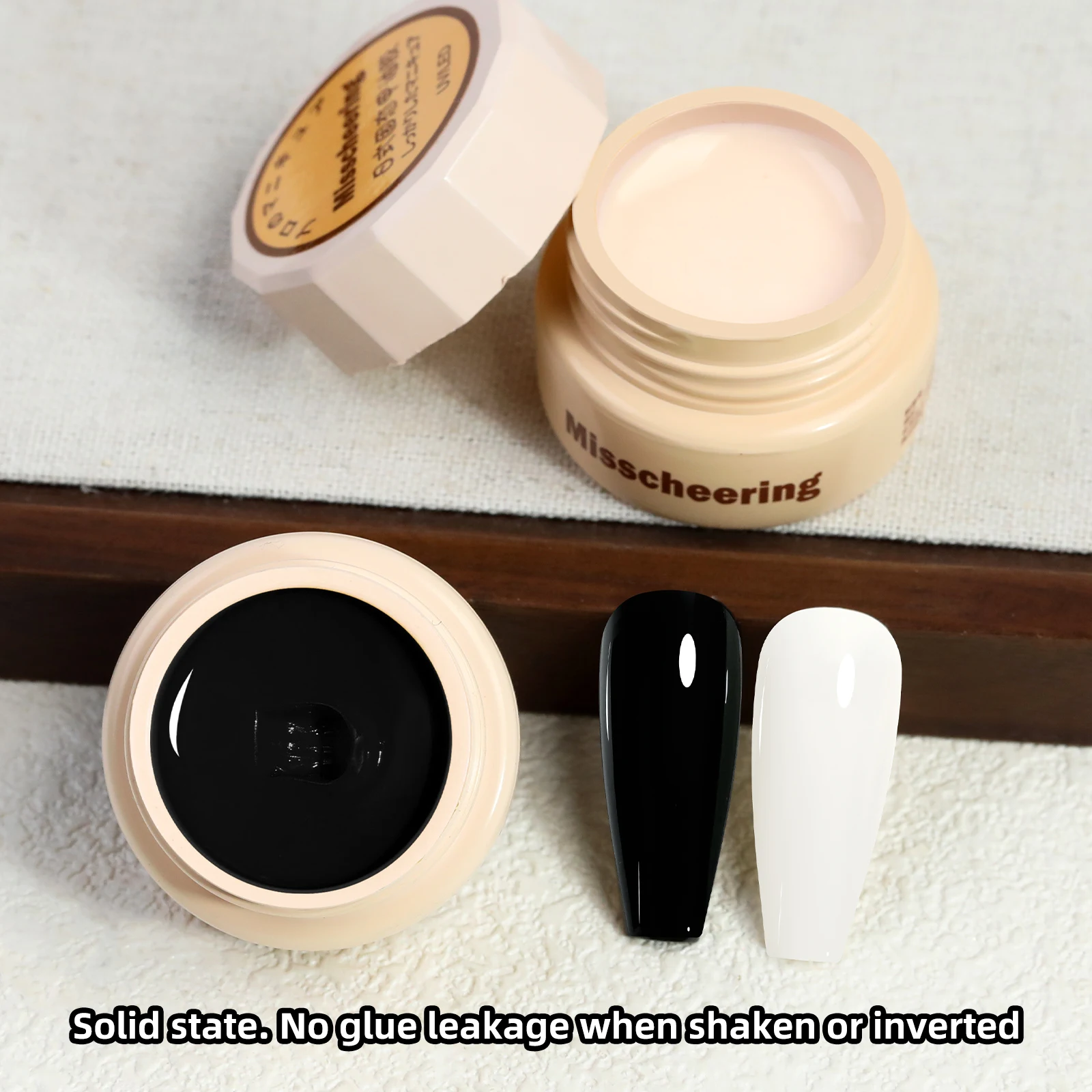 Classic White & Black Gel Nail Polish Set with Nail Art Pen - 2pcs