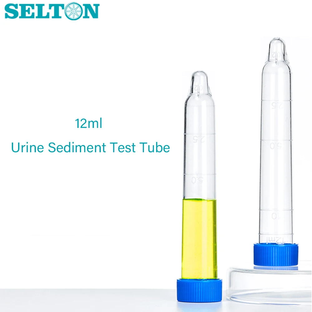 Urine Sediment Stest Tube 12ml Screw Plastic Cover With Scale Transparent Convex Bottom Urine Test Physical Examination