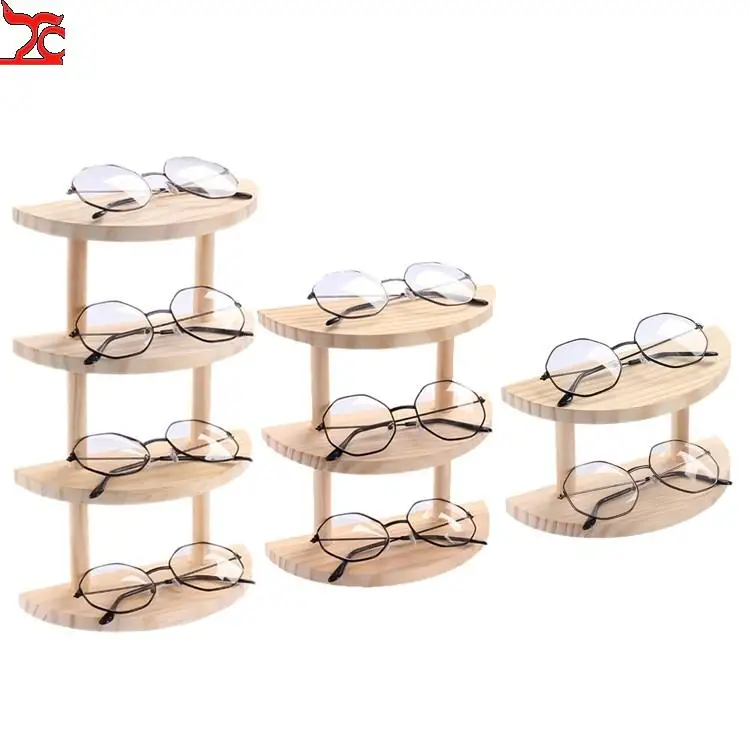 1Pcs Multilayer Wood Glasses Display Stand Anime Jewelry and Doll Sunglasses Show Fram for Shop Counter