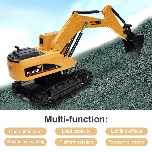 1:24 RC Trucks Mini Remote Control Bulldozer Alloy Plastic Engineering Car Dump Truck Crane Electric Excavator Toys 2