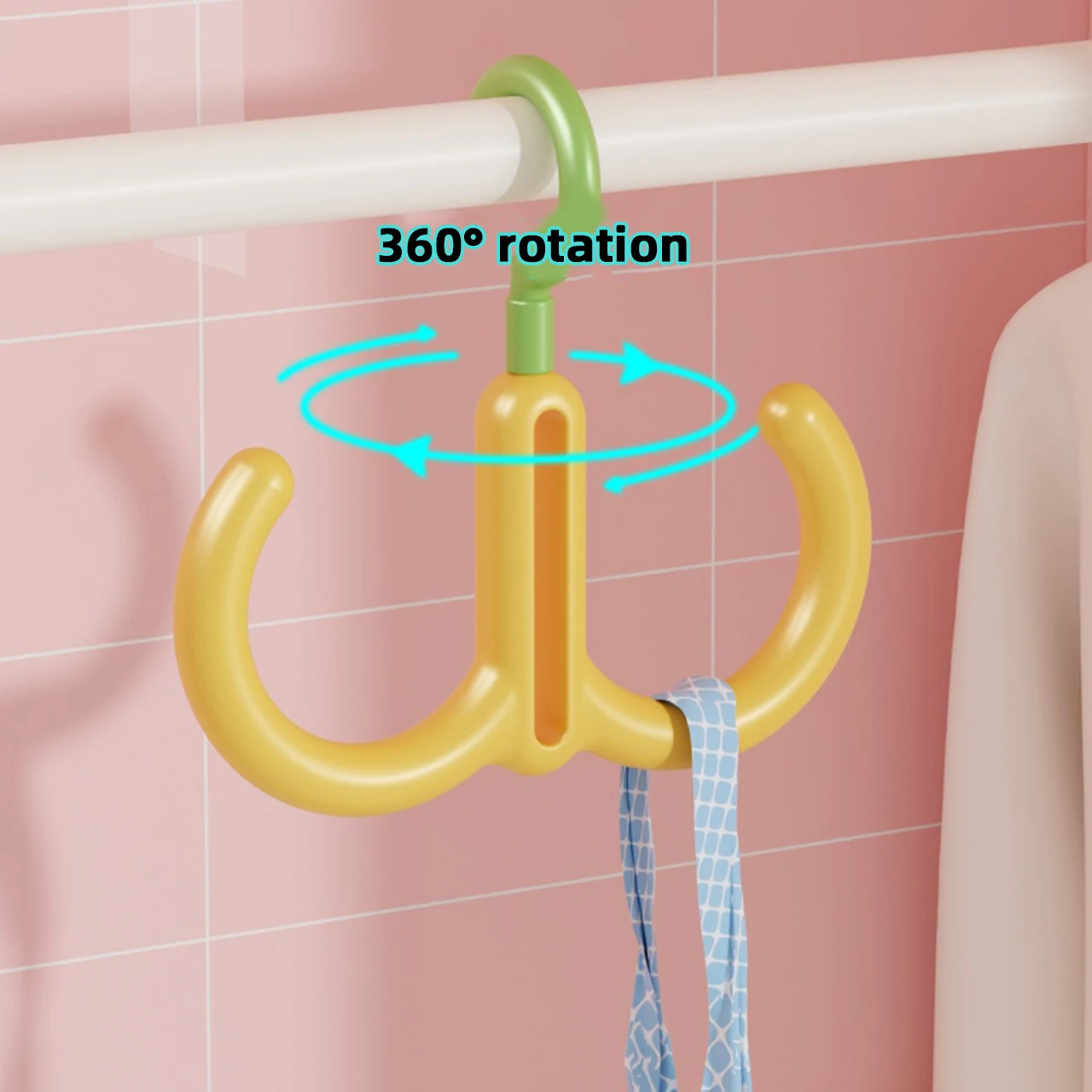 Multifunctional Rotating Clothes Hanger Portable Dopamine Hook Scarf Tie Display Organiser Rack Wardrobe Cap Handbag Holder