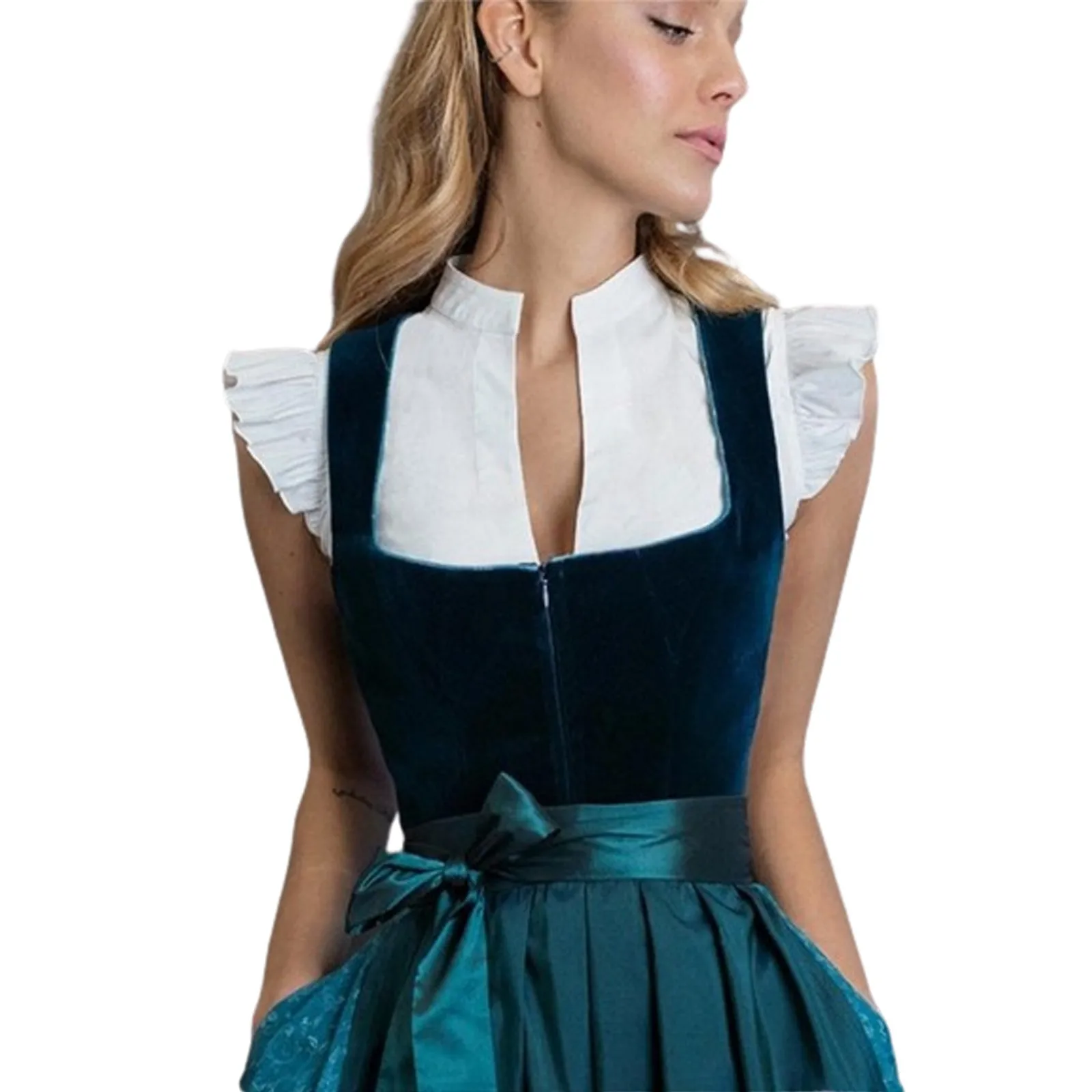 

Женская блузка Dirndl, немецкий винтажный жилет на Октоберфест, топы с коротким рукавом, майка для пива, блузка для выступлений на сцене, женские рубашки