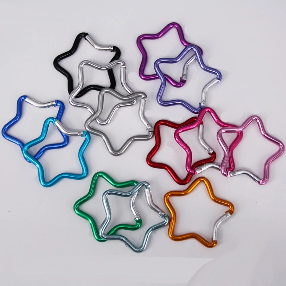 

Brand New Carabiner Safety Buckle Multi-purpose Heart Spring Hook Aluminum Alloy Clothing Backpack Five-pointed Star