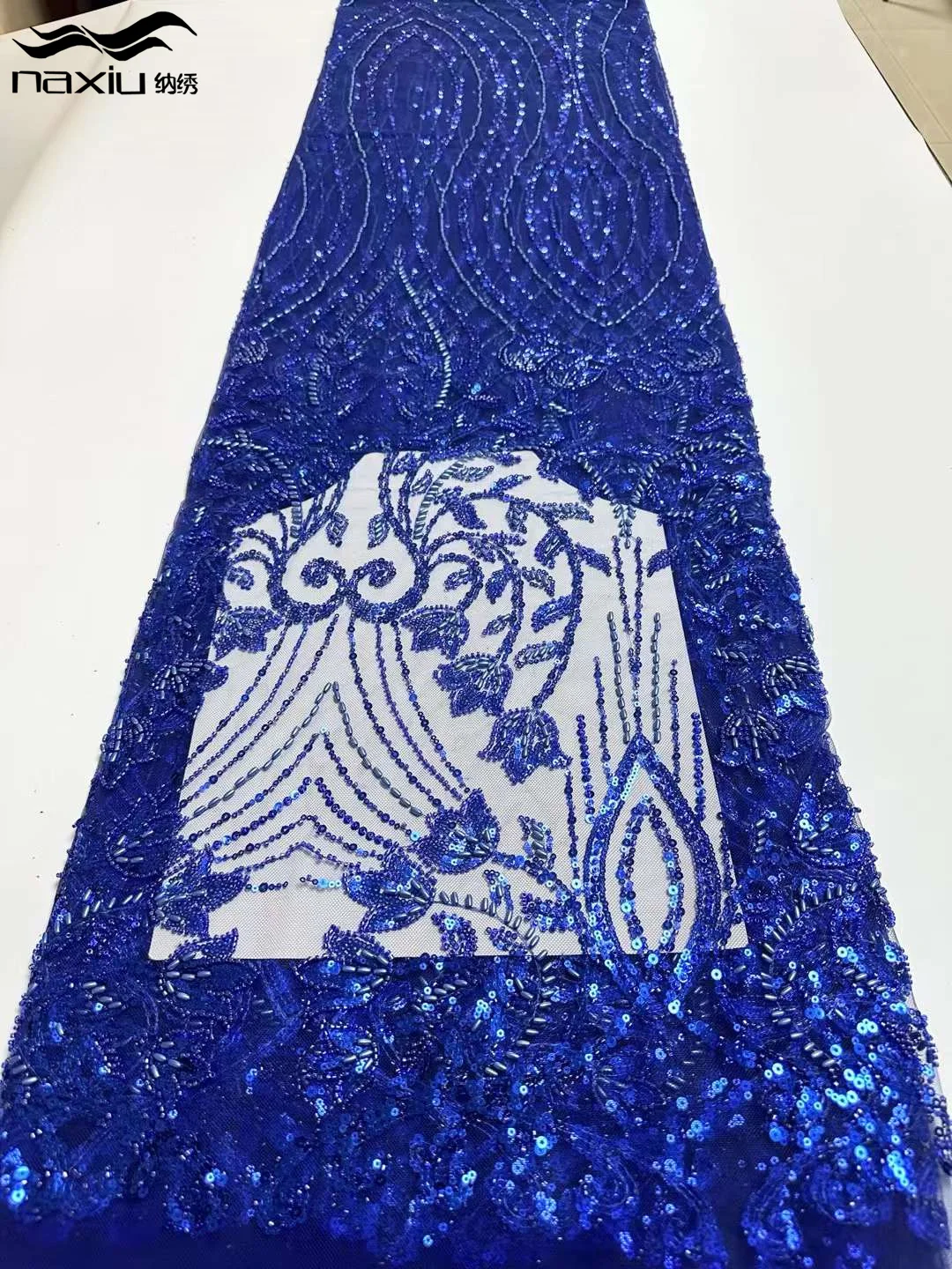 

Madison 2024 African Beads Lace Fabric High Quality Lace Sequence French Nigerian Net Lace Fabrics For Women Party Sewing