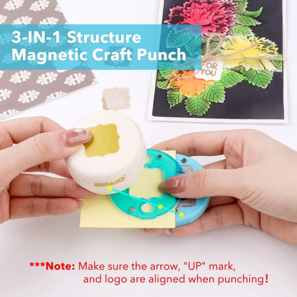 Craft Hole Punch Handmade Scrapbook Paper Puncher Scrapbooking Maganetic Punches Crafting Design for Office Supplies Card Making - 2