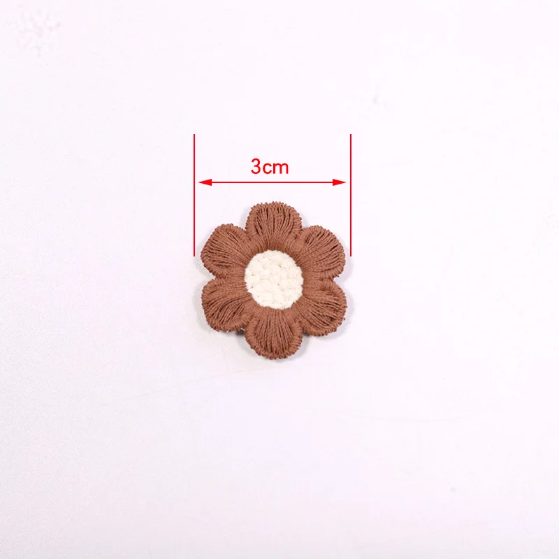 30PCS 3cm Six-piece Embroidery Cloth Patch DIY Clothing Hairpin Flower Stickers for Wedding embroidery cloth patches